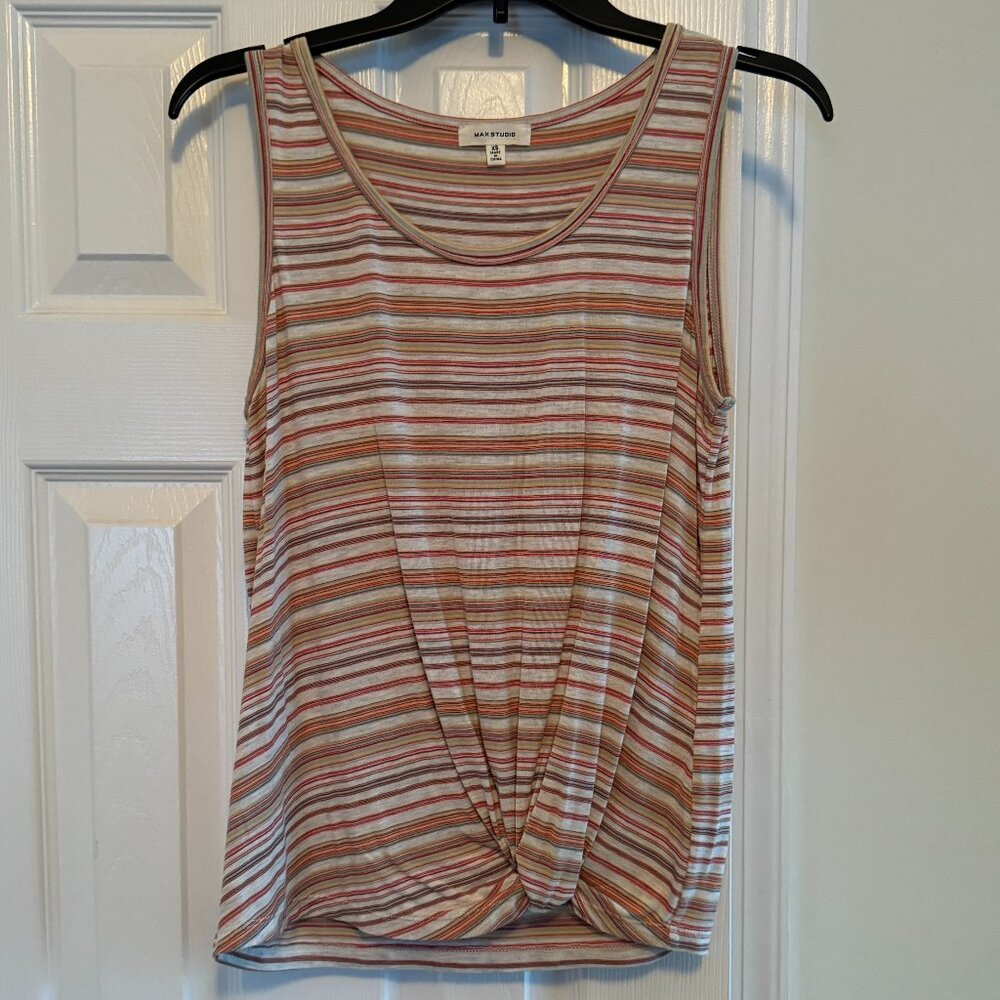 Max Studio super cute striped tank top with center knot X Small